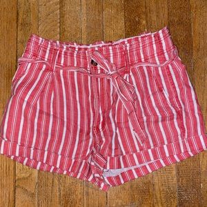 American Eagle striped paper bag style shorts
